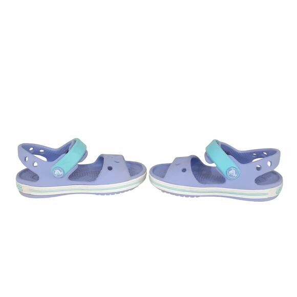 Crocs Bayaband Crocband Sandals Kids 6 Purple Adjustable Hook & Loop Close Girls - Picture 6 of 8